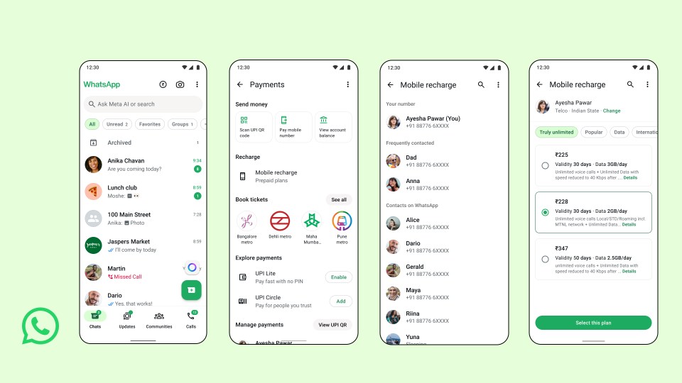 Introduciendo recargas móviles de prepago para usuarios de WhatsApp en India