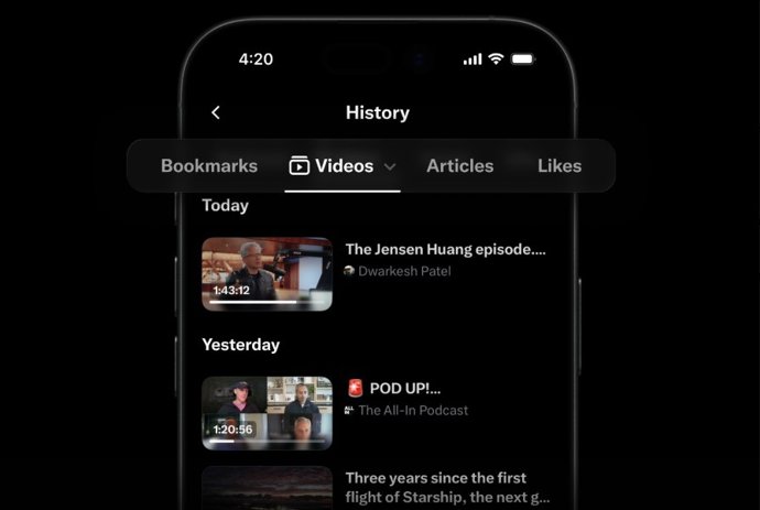 X añade una pestaña de ‘Historial’ para guardar y revisar publicaciones, vídeos y artículos